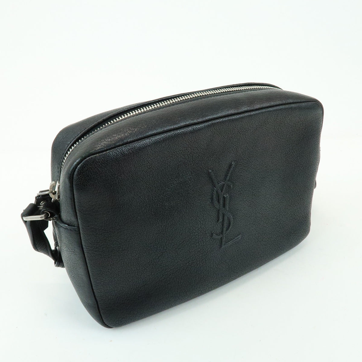 Saint Laurent Lou Camera Leather, Black, Leather, Handbag