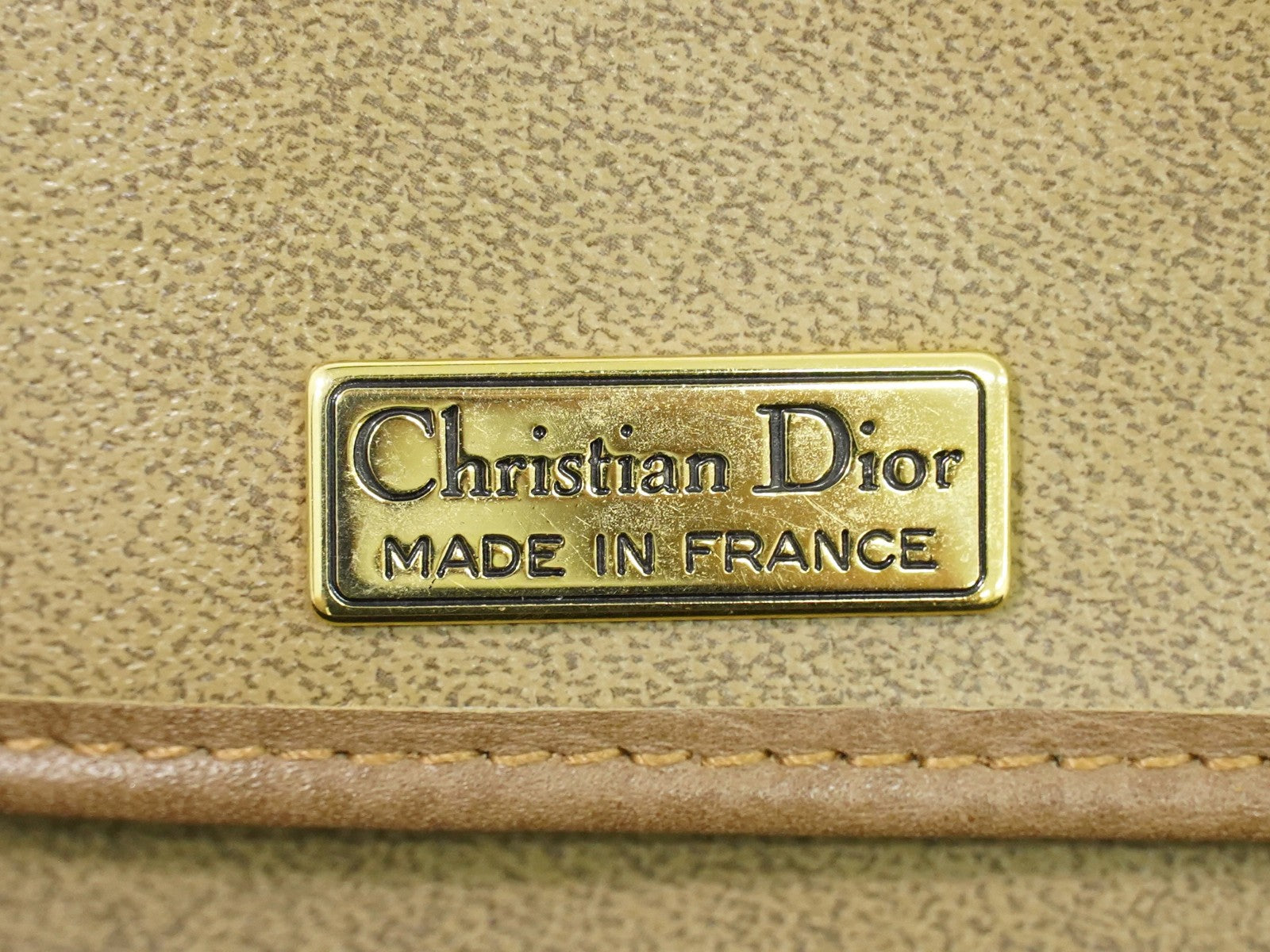 Christian Dior Vintage CD Flap Leather, Beige, Leather, Shoulder Bag