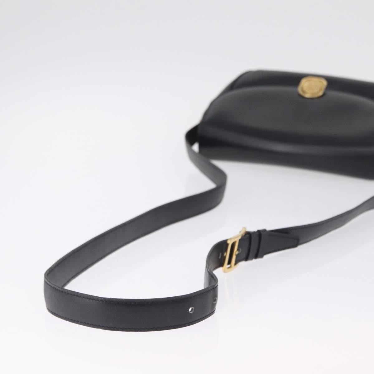 Celine Shoulder Leather, Black, Leather, Shoulder Bag