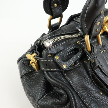 Chloe Paddington Body Leather, Black, Leather, Handbag