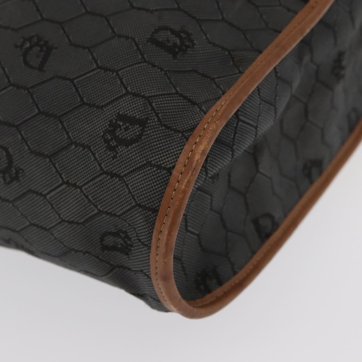 Christian Dior Vintage Honeycomb Canvas, Black, Canvas, Shoulder Bag