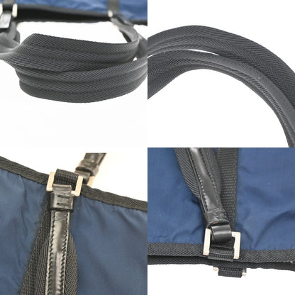 Prada Shoulder Canvas and Leather, Blue, Nylon, Shoulder Bag