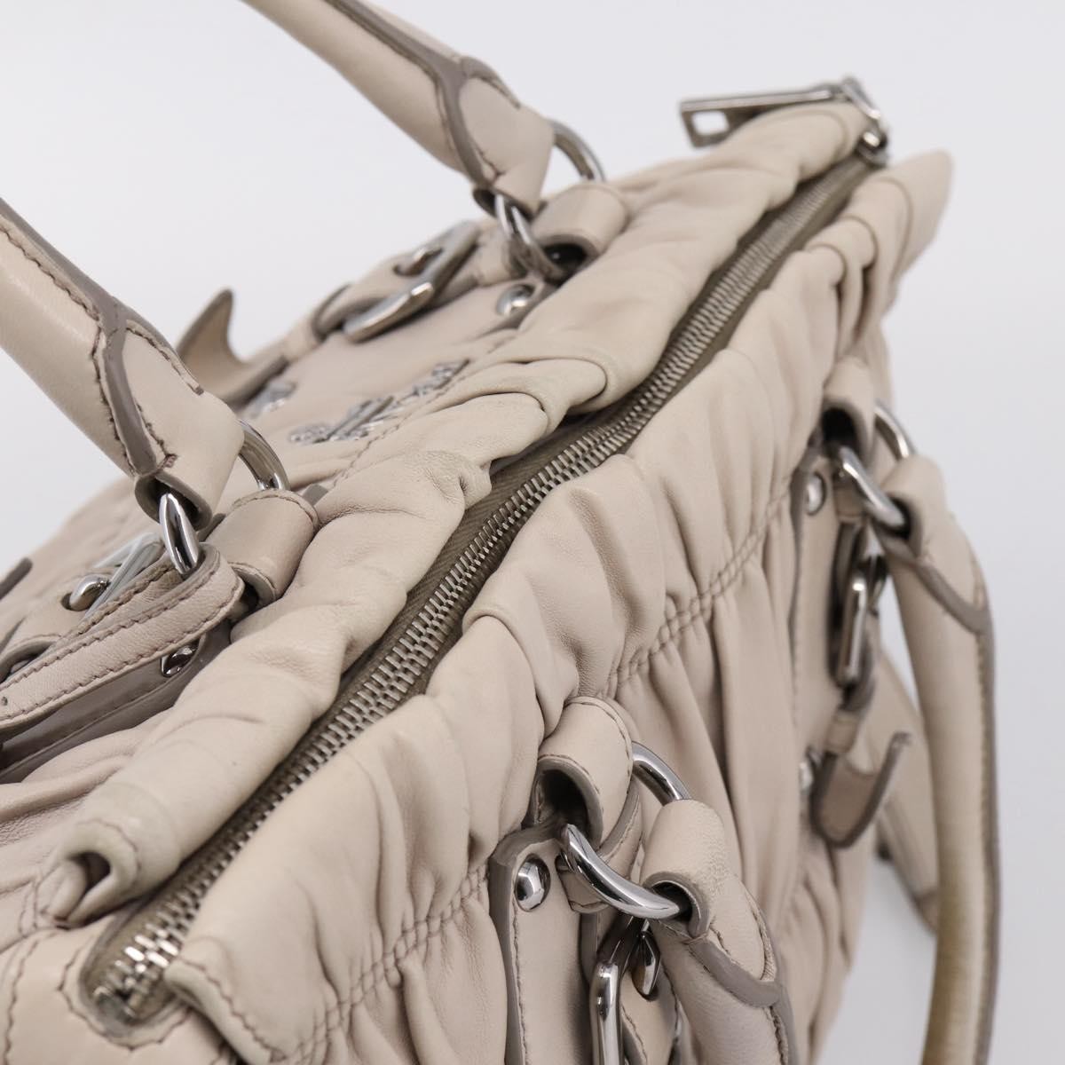 Prada Gaufre Convertible Nappa Leather, Gray, Leather, Tote Bag