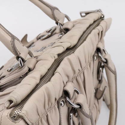 Prada Gaufre Convertible Nappa Leather, Gray, Leather, Tote Bag