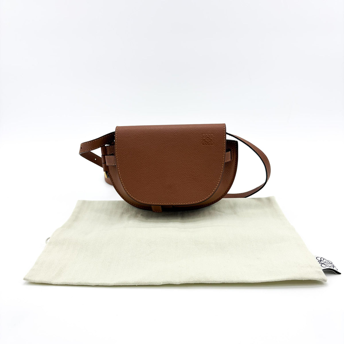 Loewe Gate Leather, Brown, Leather, Shoulder Bag