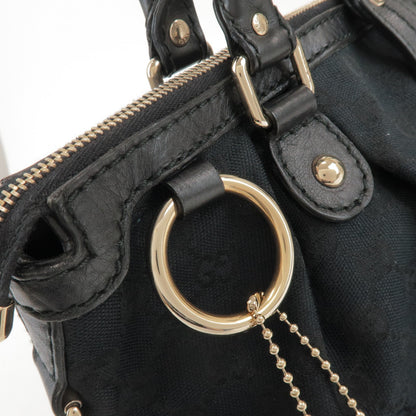 Gucci Sukey Top Handle Satchel GG Canvas with Leather, Black, Canvas, Handbag