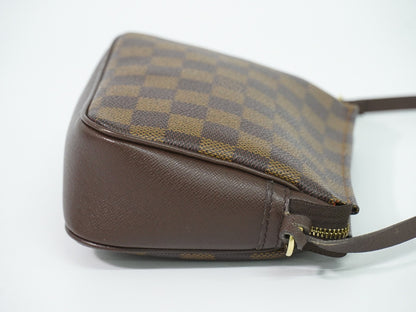Louis Vuitton Trousse Make Up Damier, Brown, Canvas, Clutch
