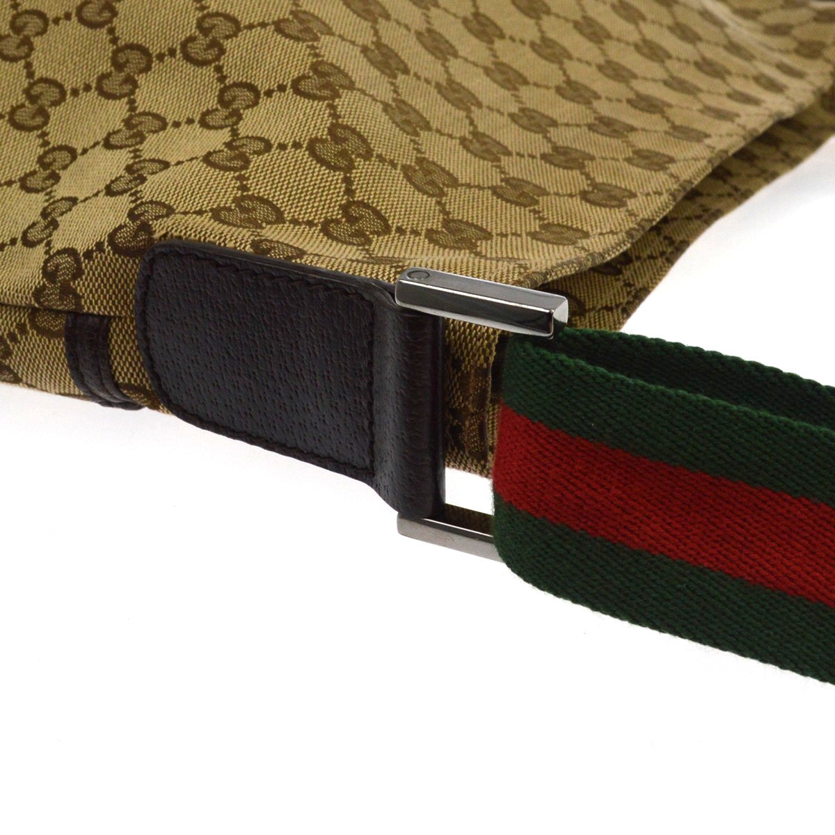 Gucci Web Zip GG Canvas, Beige, Canvas, Crossbody Bag