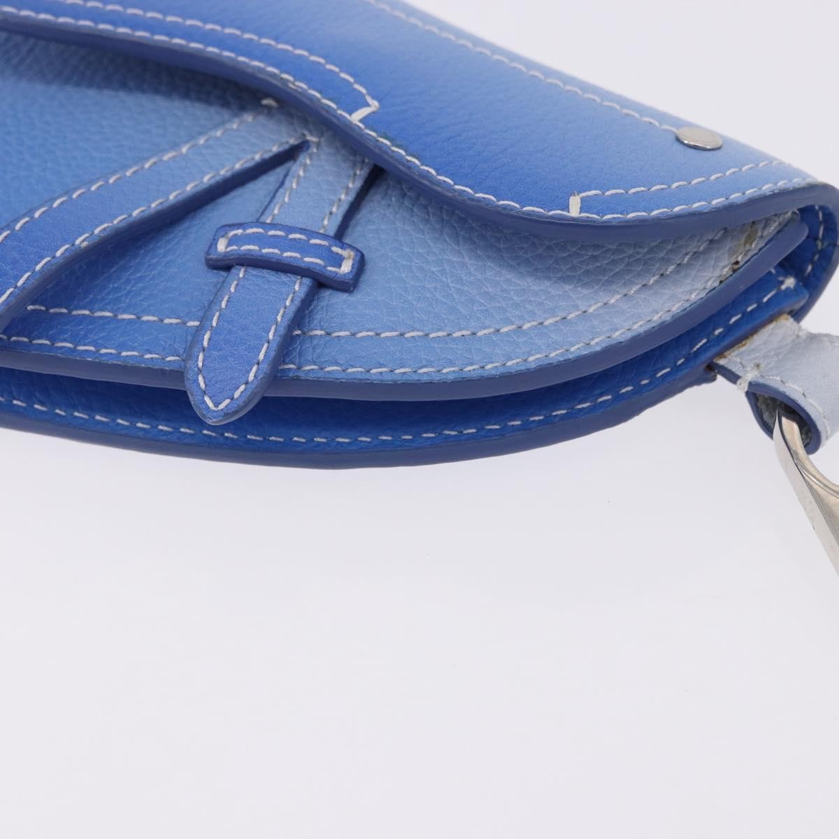 Christian Dior Saddle Wristlet Clutch Leather, Blue, Leather, Clutch