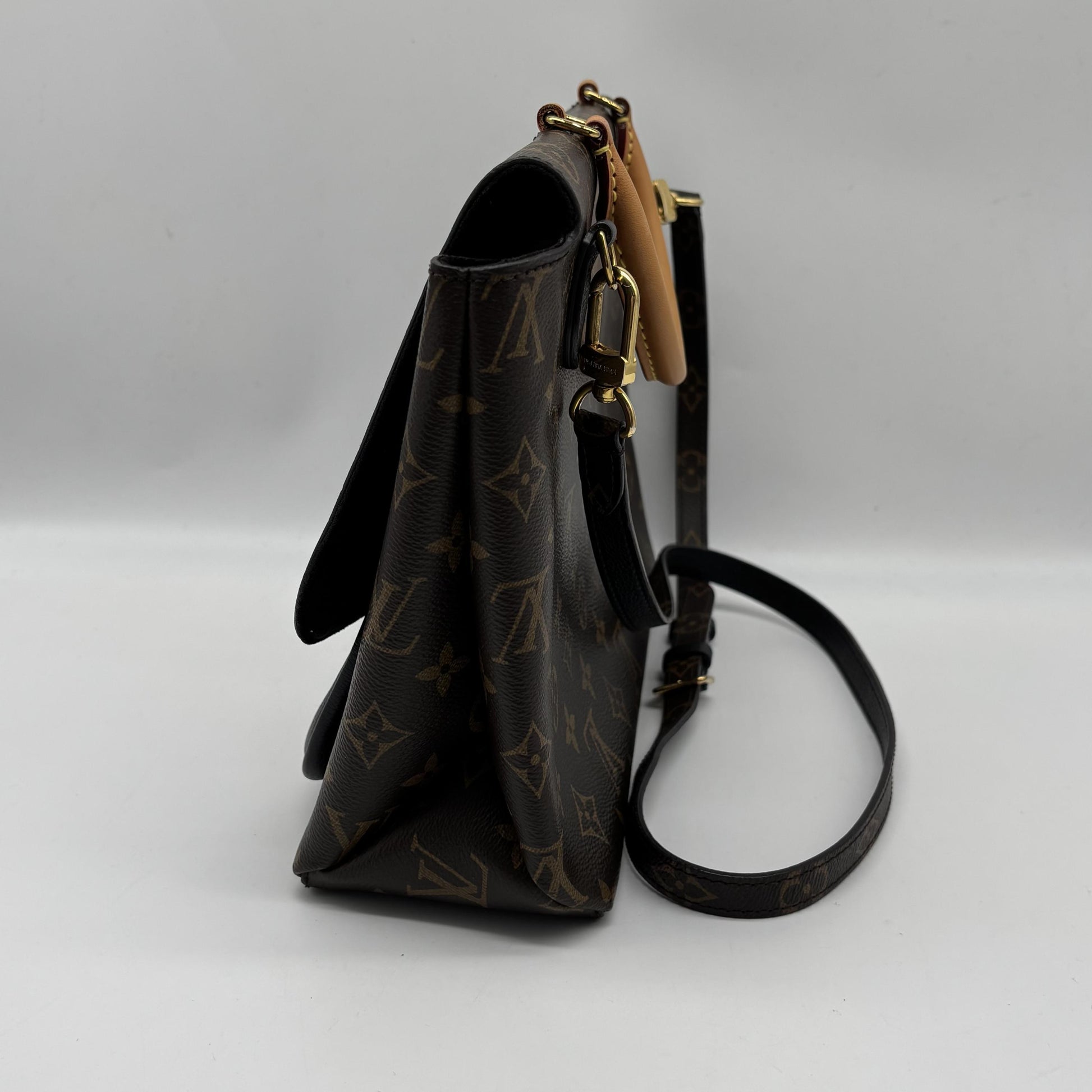 Louis Vuitton Marignan Monogram Canvas with Leather, Brown, Canvas, Handbag