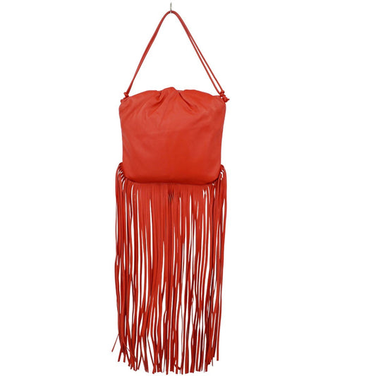 Bottega Veneta The Fringe Leather, Red, Leather, Clutch