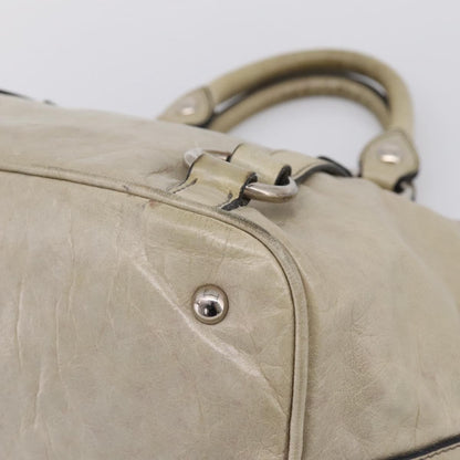 Miu Miu Bow Satchel Cervo Leather, Beige, Leather, Handbag