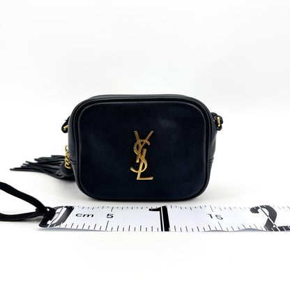 Saint Laurent Classic Monogram Blogger Leather, Black, Leather, Crossbody Bag