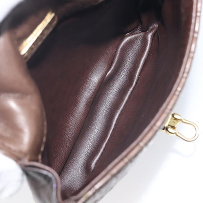 Bally Vintage Chain Quilted Leather, Brown, Leather, Shoulder Bag