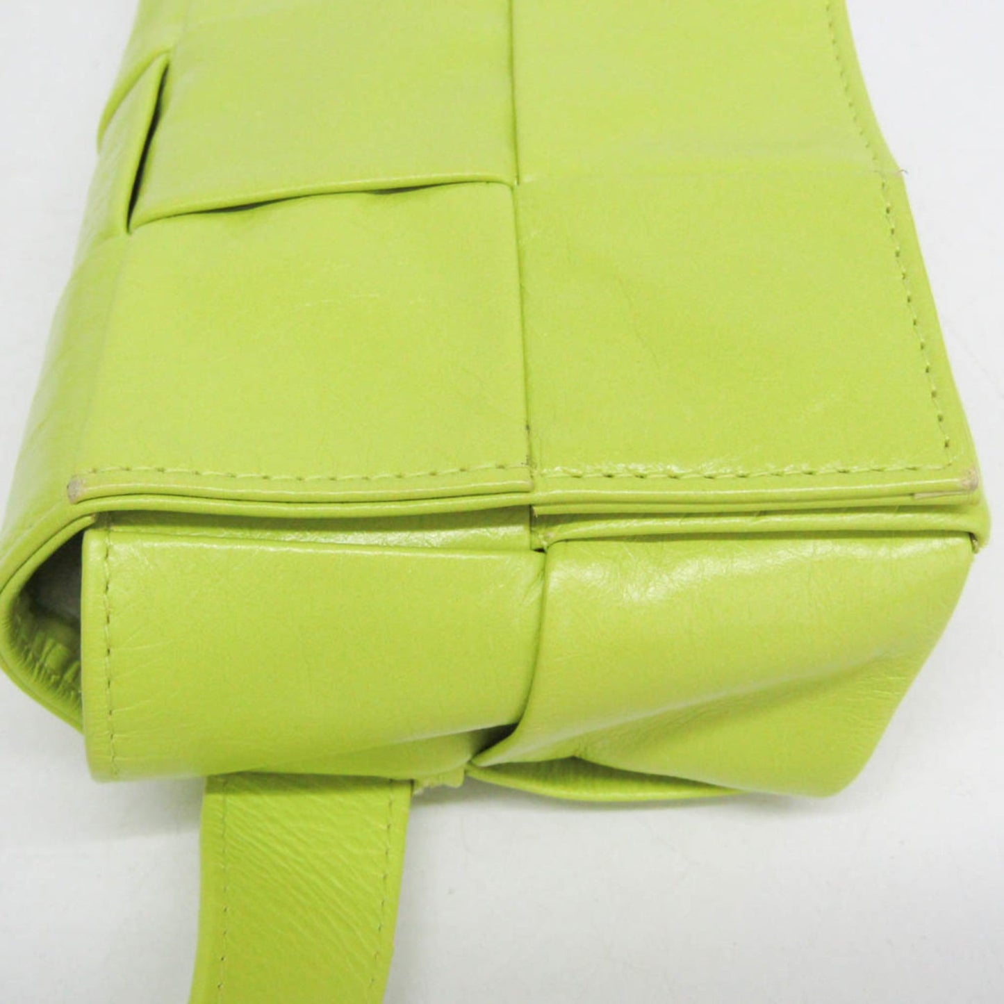 Bottega Veneta Cassette Leather, Green, Leather, Clutch