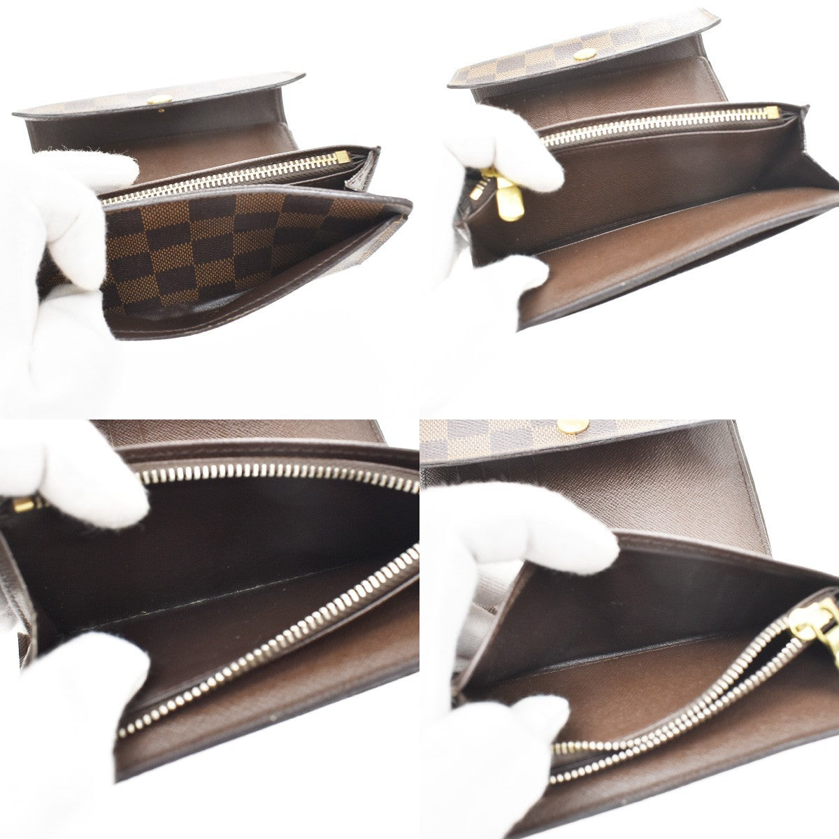 Louis Vuitton Alexandra Damier, Brown, Canvas, Wallet