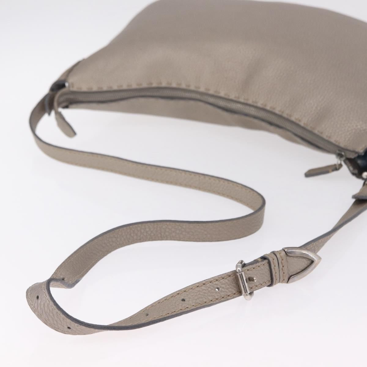 Fendi Selleria Leather, Silver, Leather, Crossbody Bag