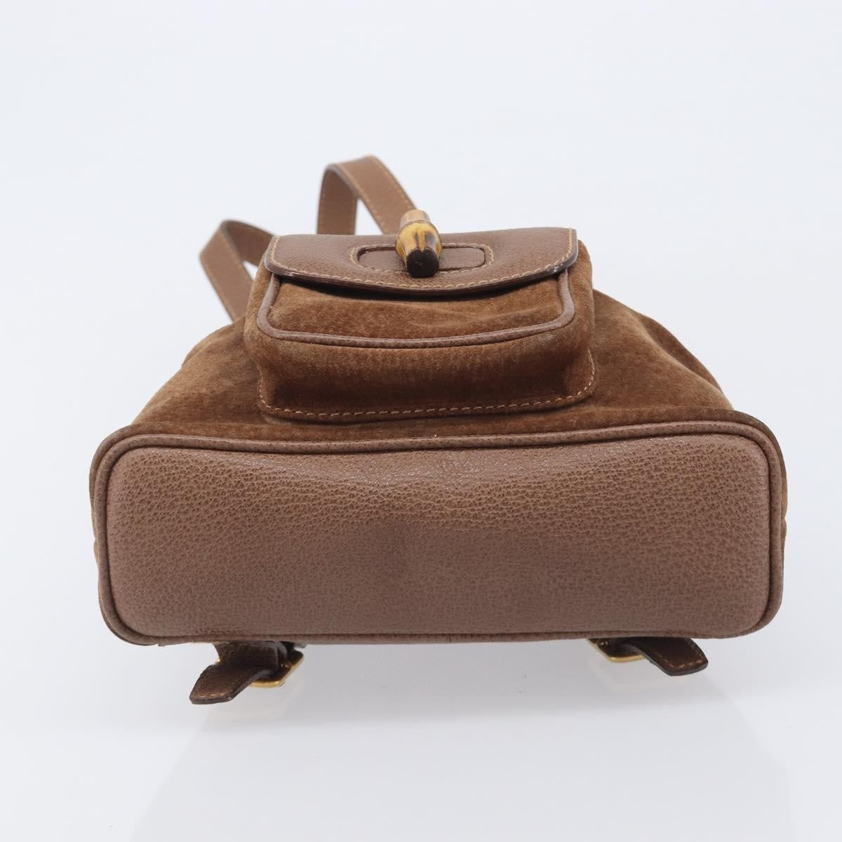 Gucci Vintage Bamboo Suede, Brown, Suede, Backpack