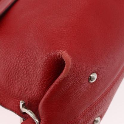 Salvatore Ferragamo Sofia Satchel Grainy Leather, Red, Leather, Handbag
