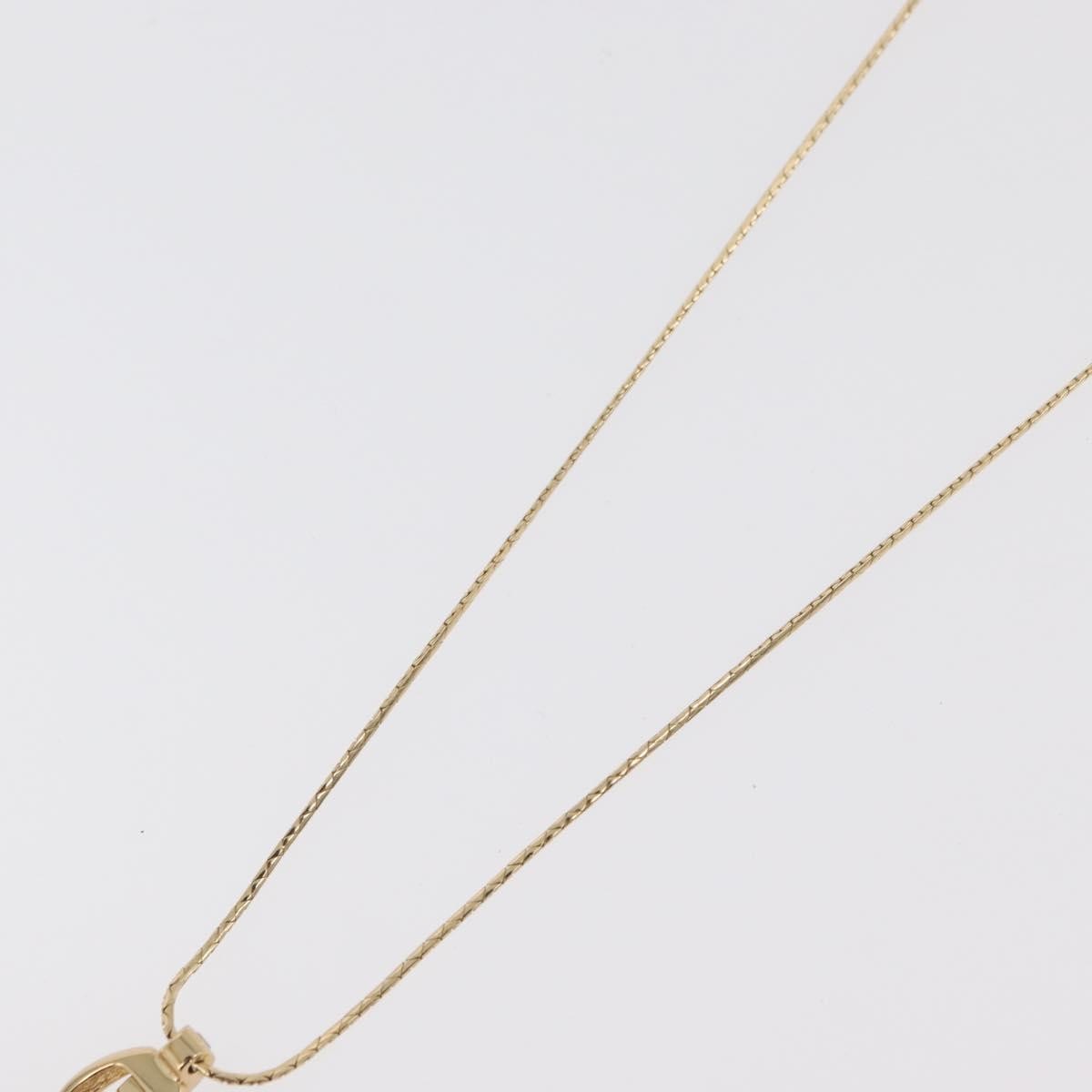 Christian Dior Logo Pendant Metal, Gold, Metal, Necklace