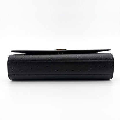 Saint Laurent Kate Crystal Embellished Patent, Black, Leather, Crossbody Bag