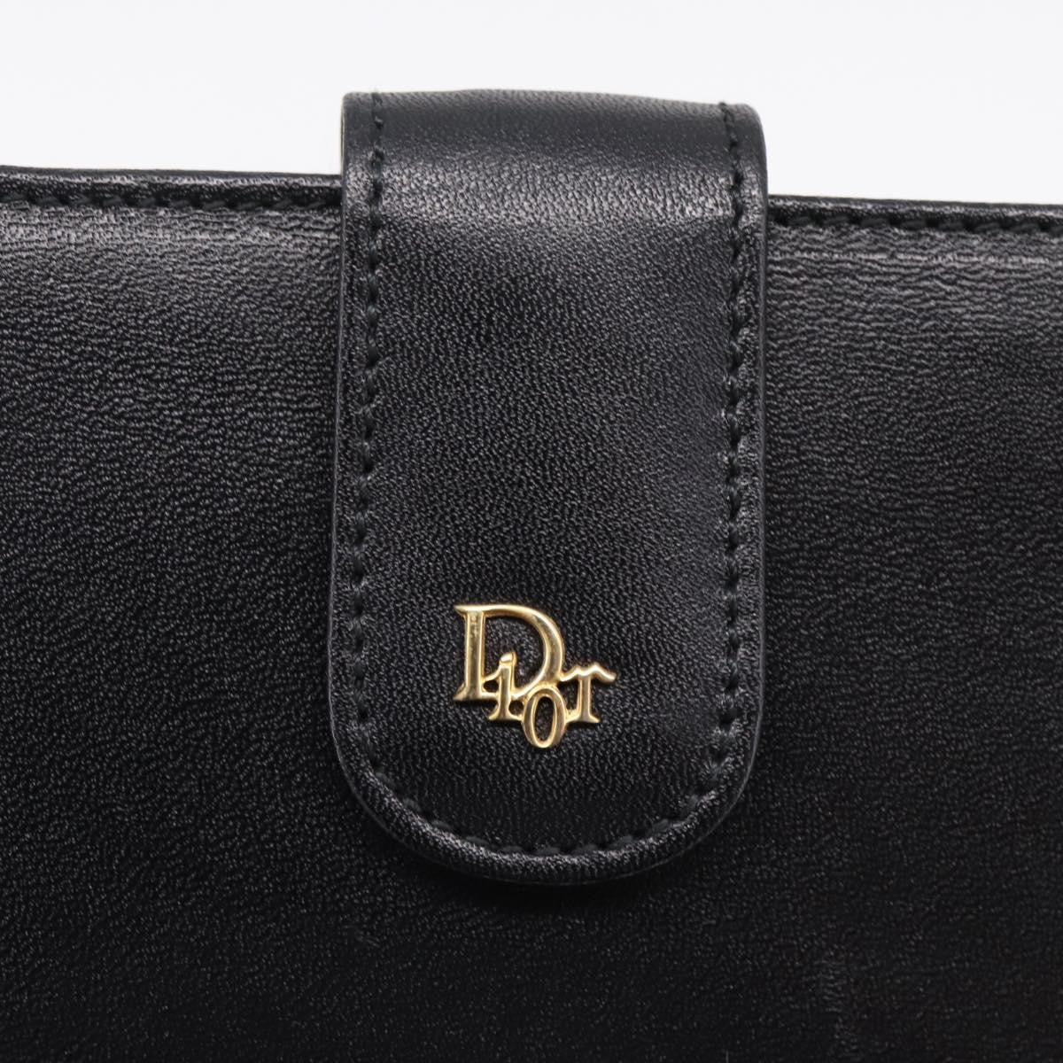 Christian Dior Bifold Card Holder Leather, Black, Leather, Card Holder