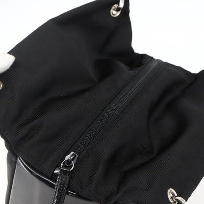Gucci Vintage Bamboo Handle Tote Nylon, Black, Nylon, Tote Bag
