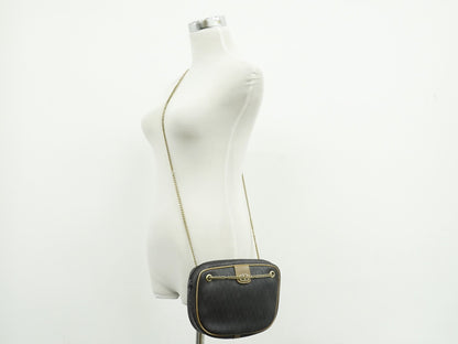 Christian Dior Vintage Honeycomb Canvas, Black, Canvas, Shoulder Bag