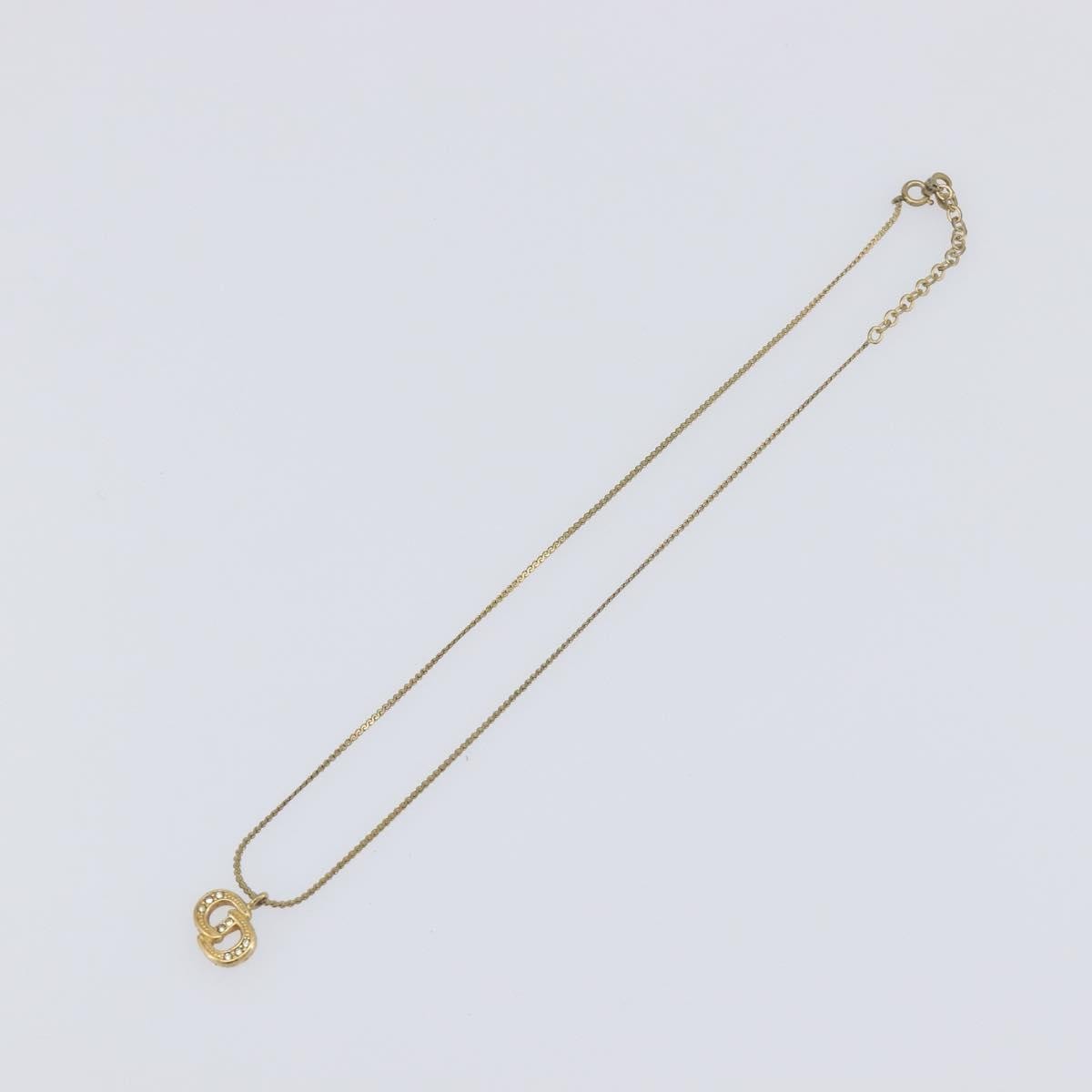Christian Dior Vintage CD Pendant Metal with Crystals, Gold, Metal, Necklace