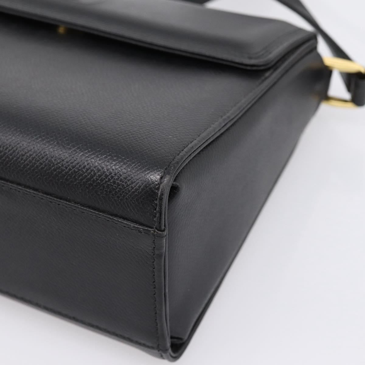Valentino Garavani VLogo Leather, Black, Leather, Shoulder Bag