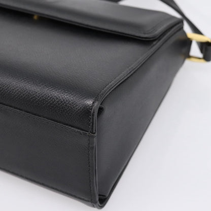 Valentino Garavani VLogo Leather, Black, Leather, Shoulder Bag