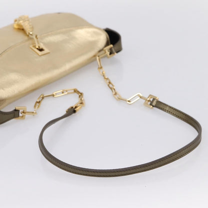 Gucci Tiger Charm Leather, Gold, Leather, Shoulder Bag