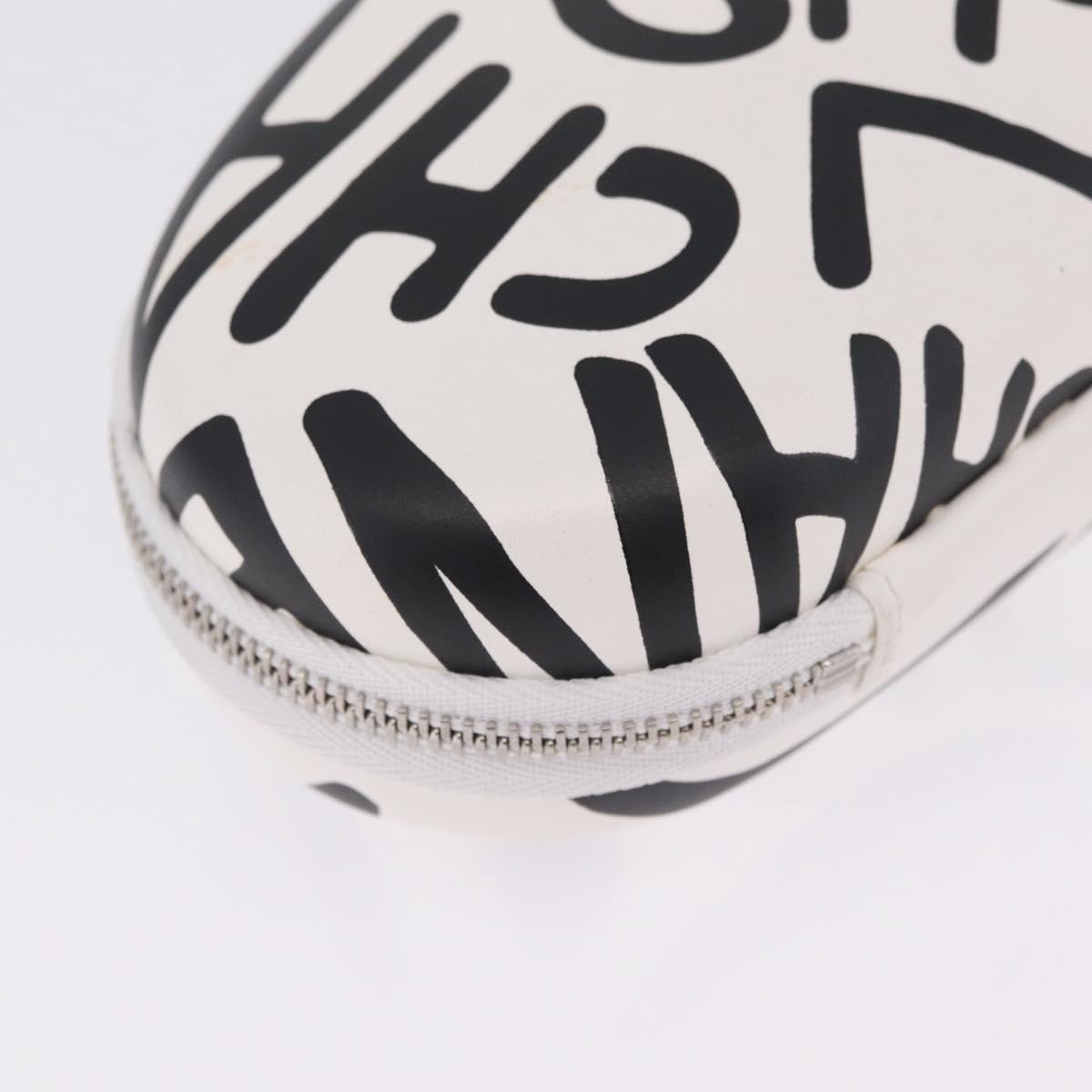 Chanel Coco Neige Zip Around Sunglasses Case with Chain Printed Leather, White, Leather, Sunglasses