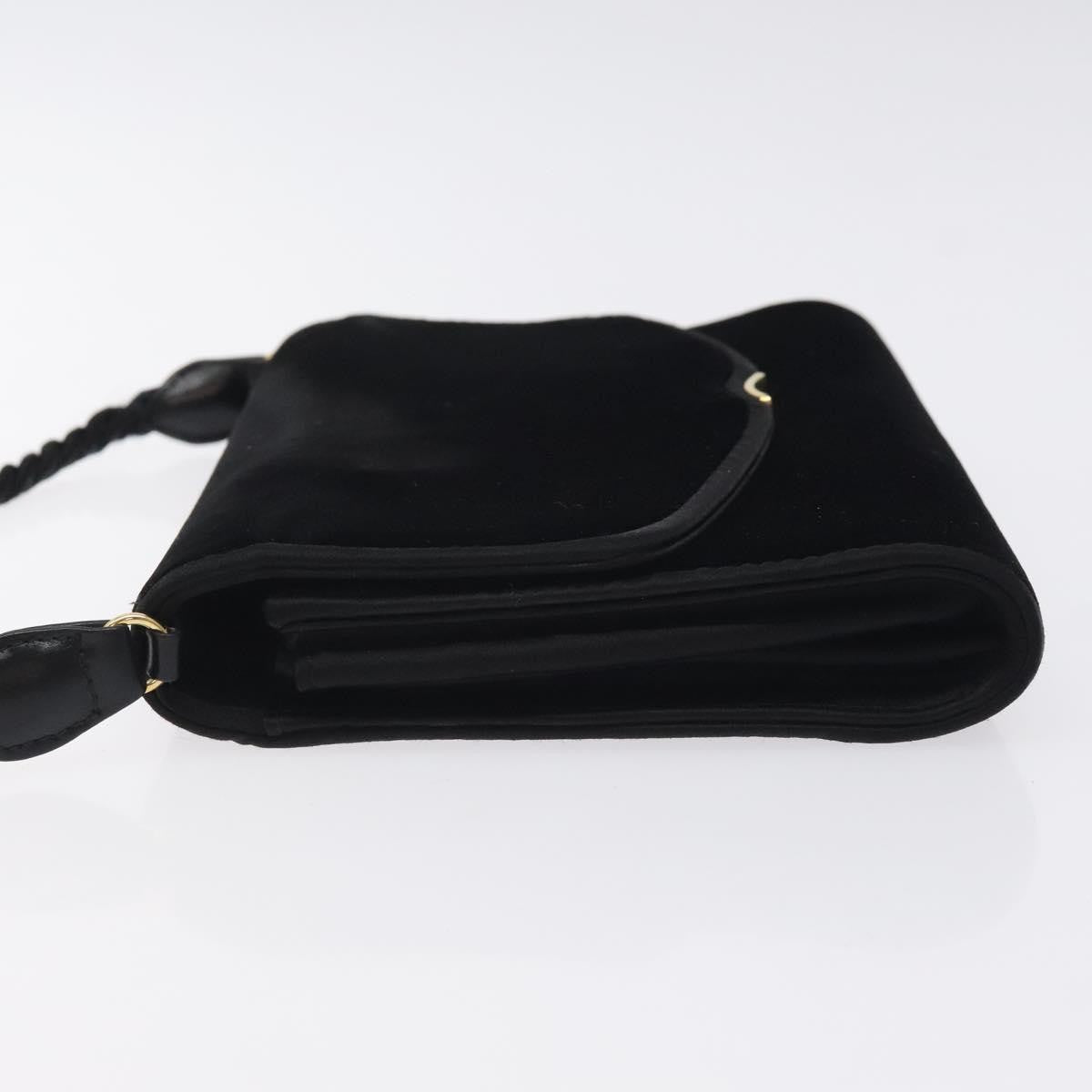 Gucci Vintage Flap Velvet, Black, Velvet, Shoulder Bag