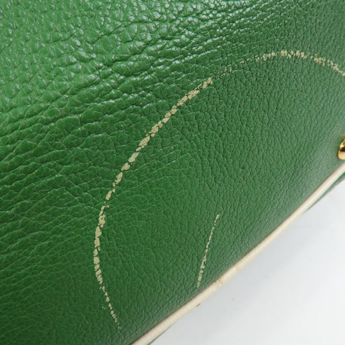 Miu Miu Madras Top Handle Leather, Green, Leather, Handbag