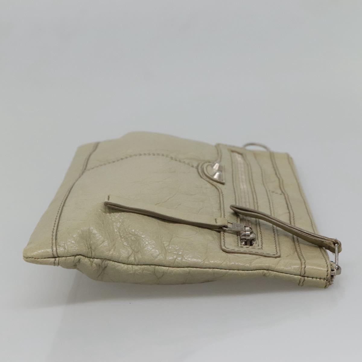 Balenciaga Classic City Clip Leather, Beige, Leather, Clutch