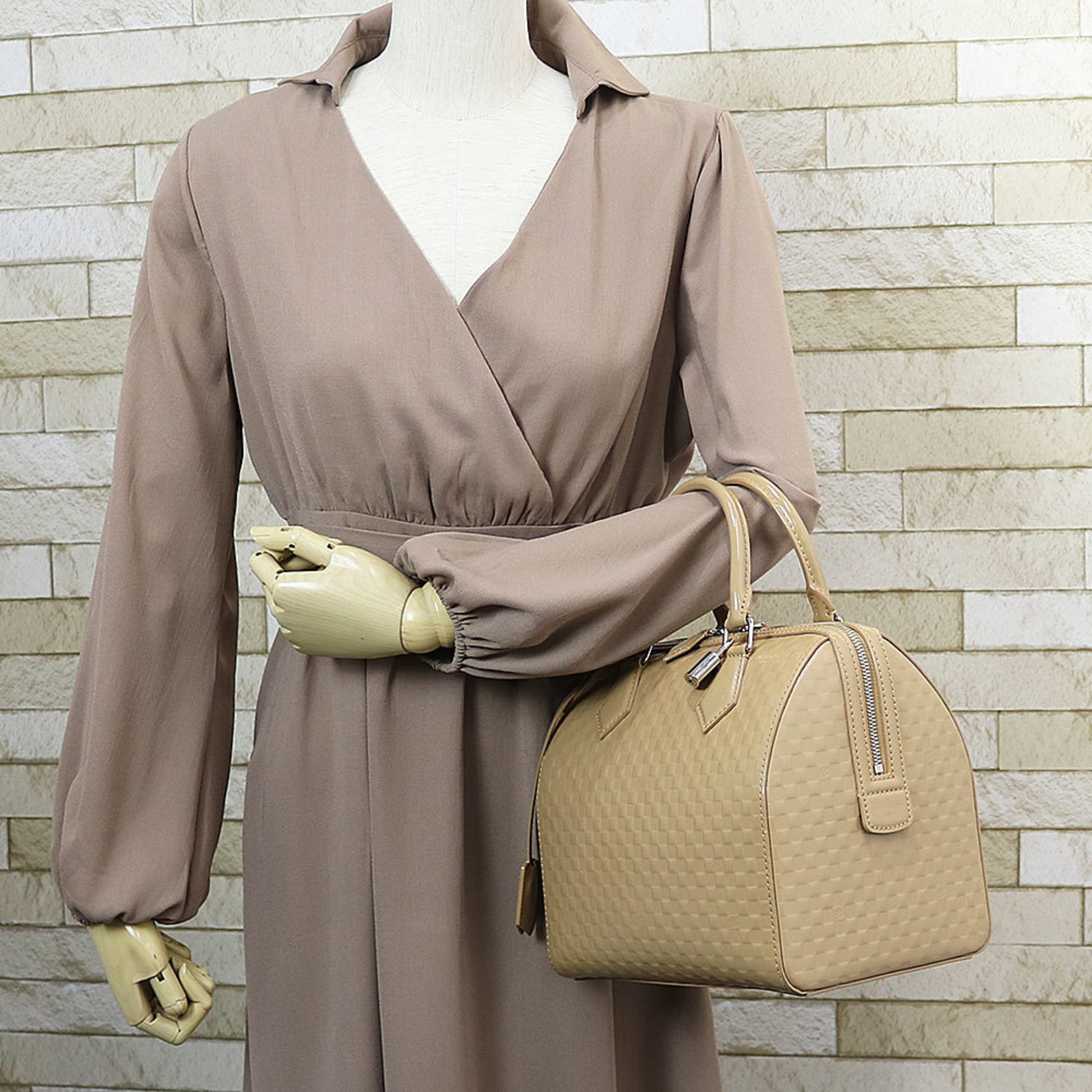 Louis Vuitton Speedy, Beige, Leather, handbag