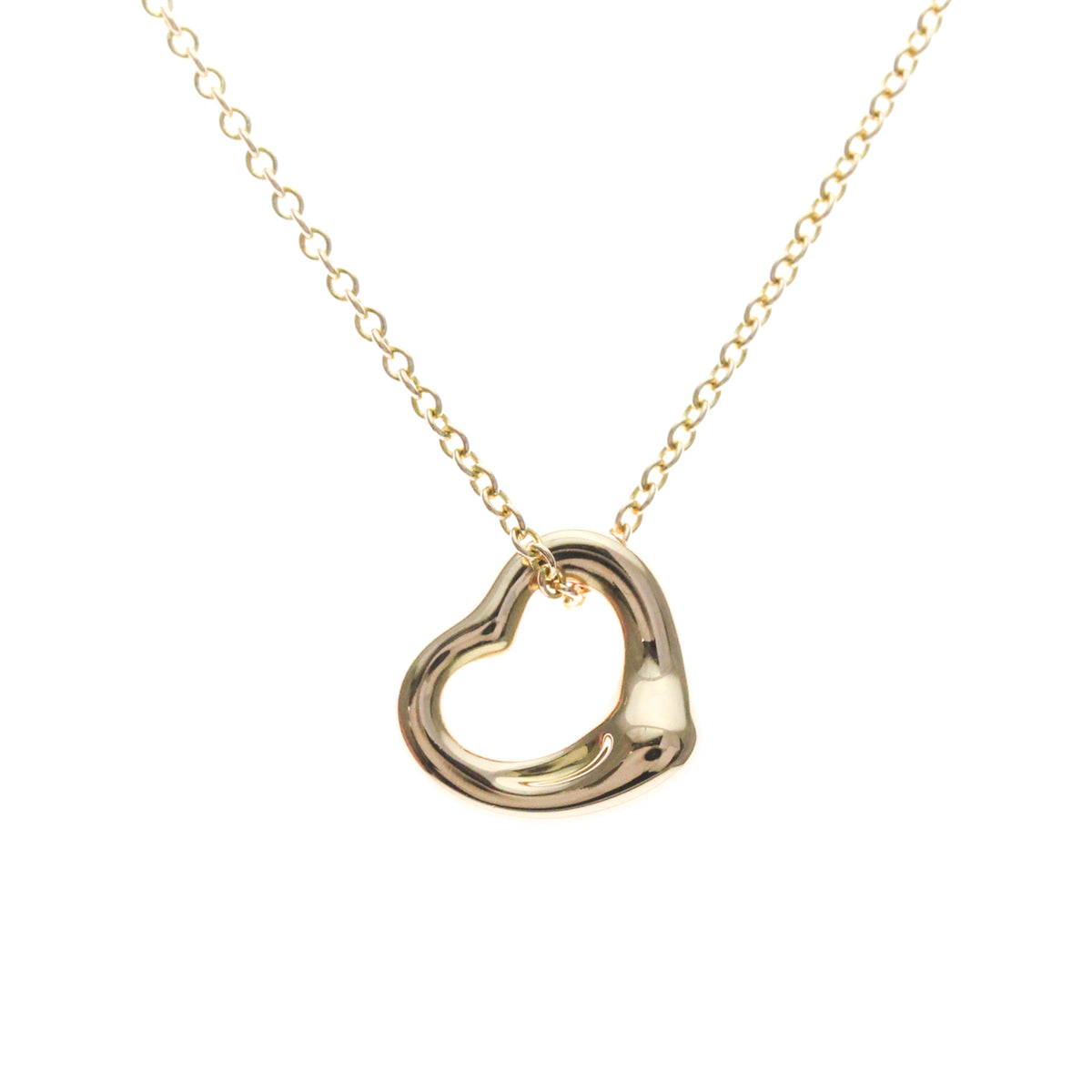 Tiffany & Co. Elsa Peretti Open Heart Pendant 18K Yellow Gold, Gold, Pink Gold, Necklace