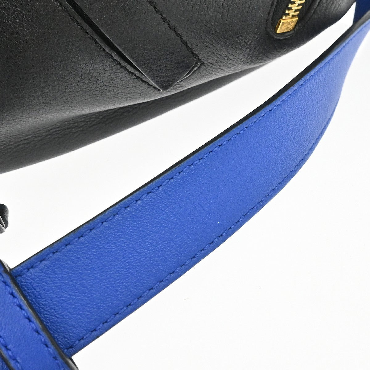 Loewe Hammock Leather, Blue, Leather, Handbag