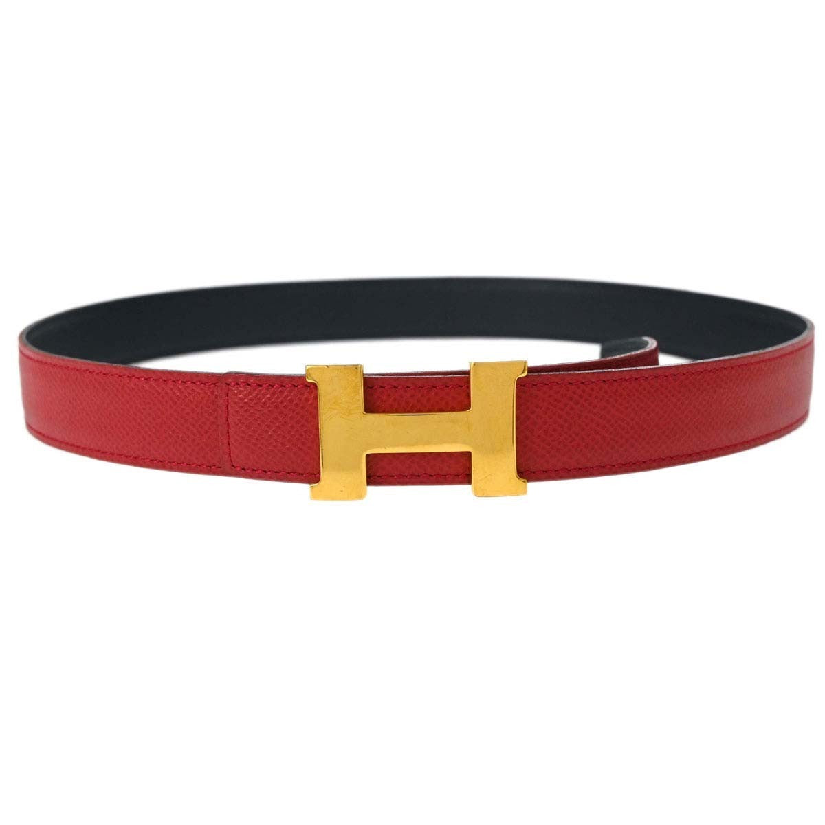 Hermes Constance Reversible Belt Leather, Red, Leather, Belt