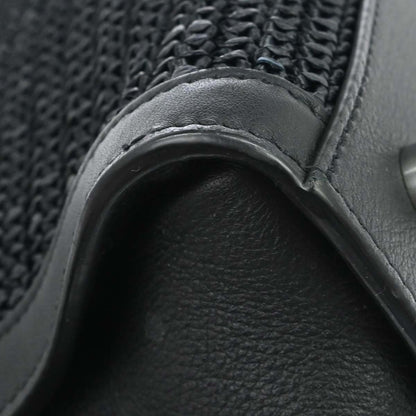 Saint Laurent Monogram Cabas Downtown Raffia and Leather, Black, Leather, Tote Bag