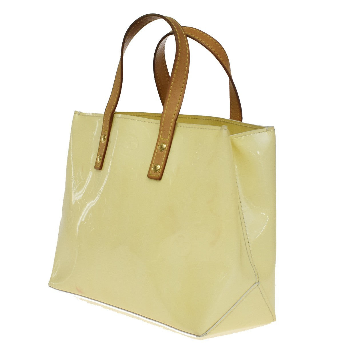 Louis Vuitton Reade Monogram Vernis, Yellow, Patent Leather, Handbag