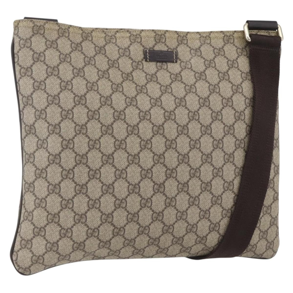 Gucci Zip Top Messenger GG Coated Canvas, Beige, Canvas, Shoulder Bag
