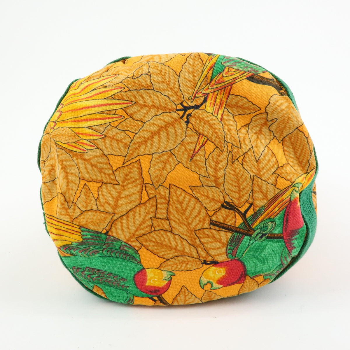 Hermes Vintage Drawstring Bucket Printed Canvas, Orange, Canvas, Shoulder Bag