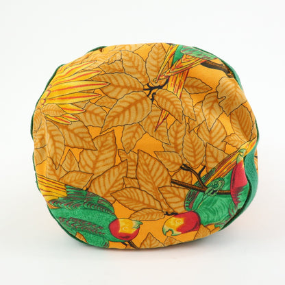 Hermes Vintage Drawstring Bucket Printed Canvas, Orange, Canvas, Shoulder Bag
