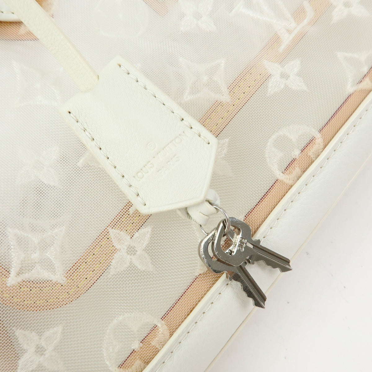 Louis Vuitton Transparence Lockit Mesh and Leather, White, Mesh, Handbag