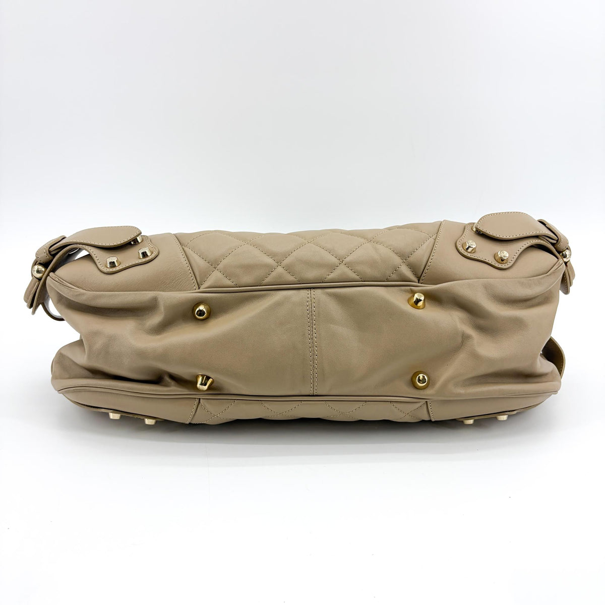 Burberry Enmore Quilted Leather, Beige, Leather, Shoulder Bag