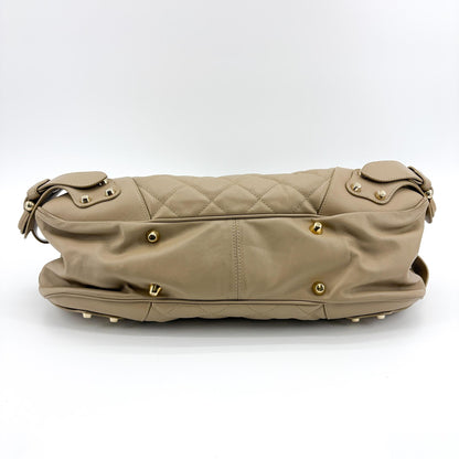 Burberry Enmore Quilted Leather, Beige, Leather, Shoulder Bag