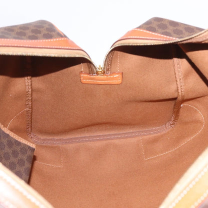 Celine Vintage Duffle Macadam Coated Canvas, Brown, Canvas, Handbag
