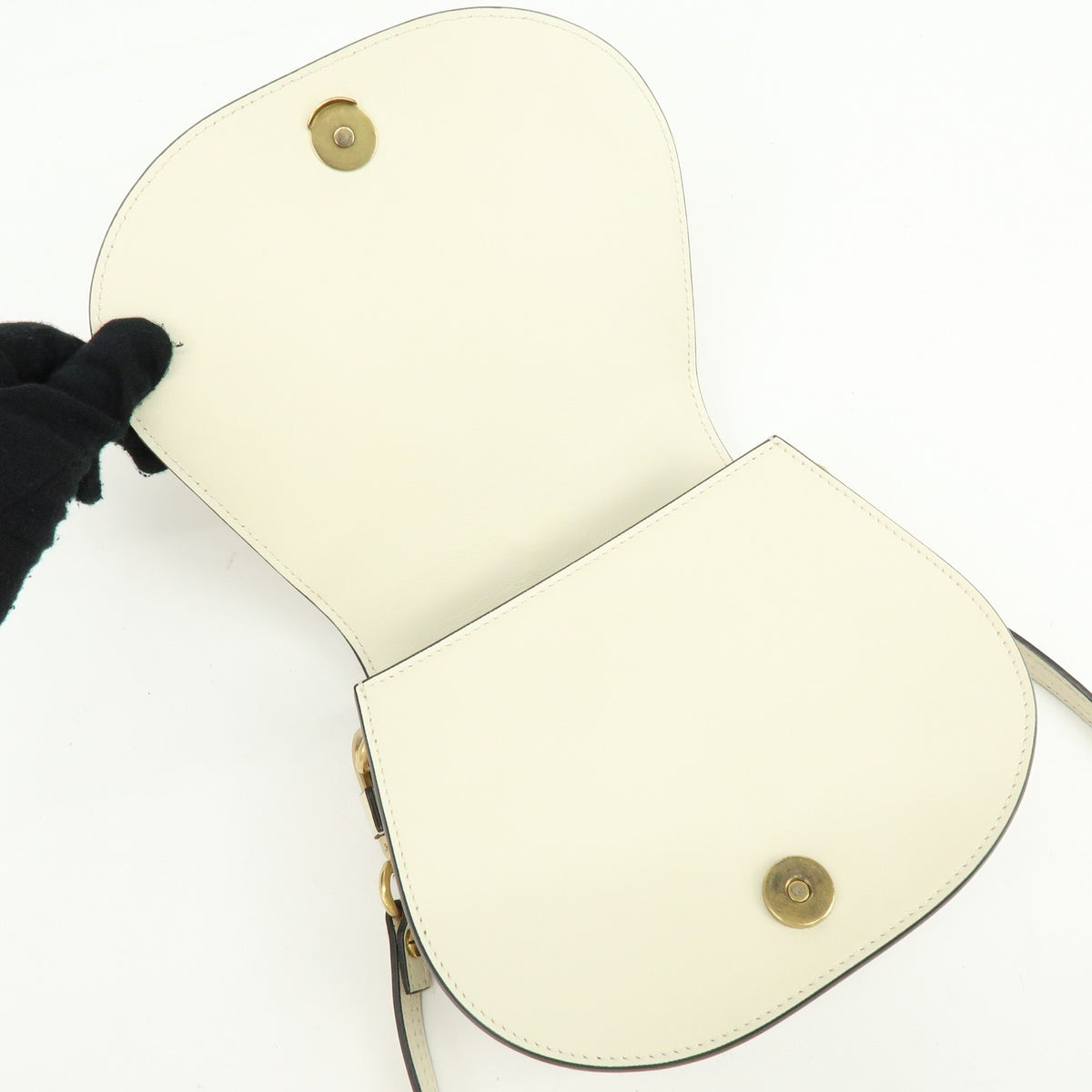 Chloe Nile Studded Suede and Leather, White, Leather, Crossbody Bag